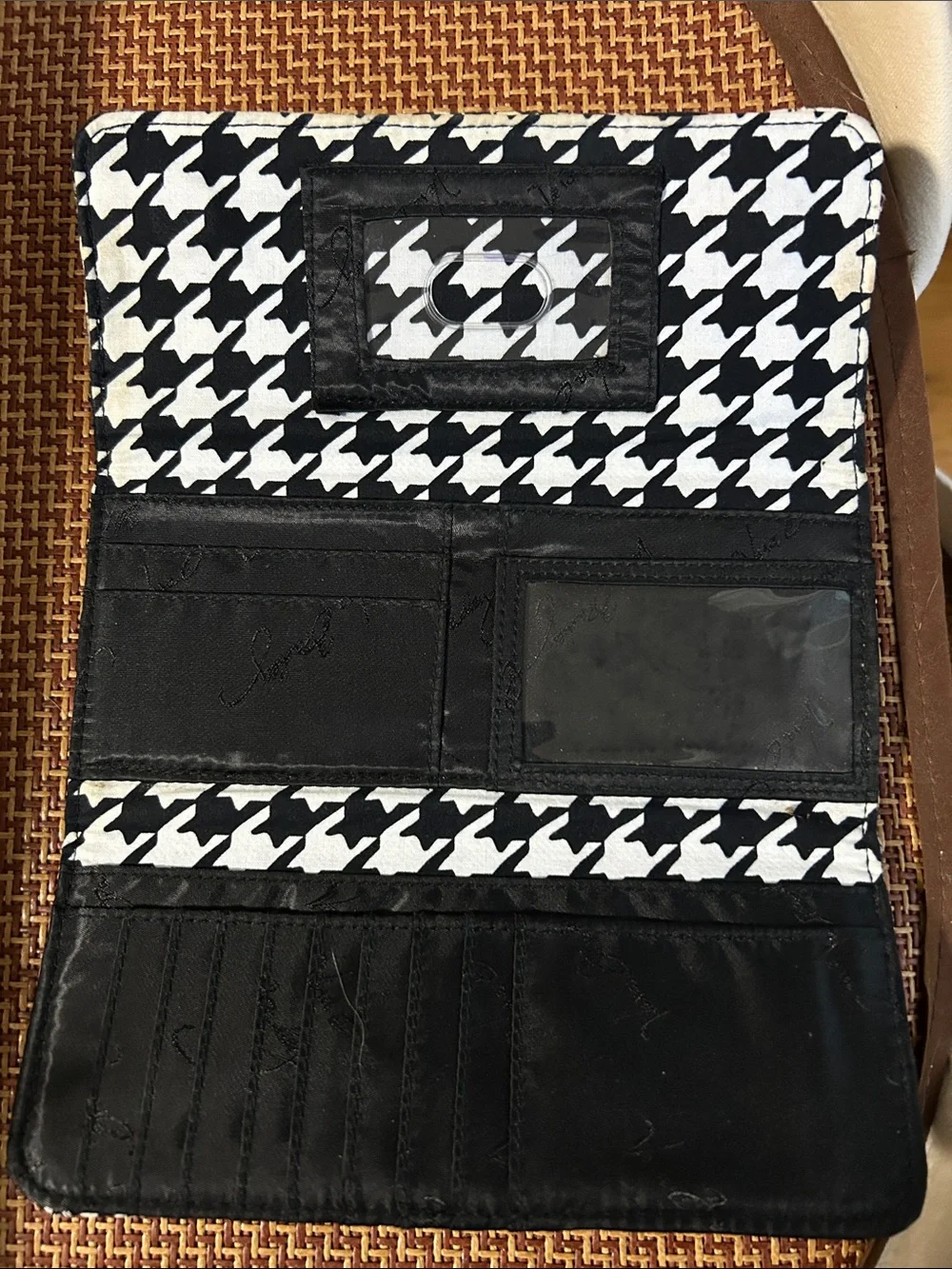 Vera Bradley Black White Gray Quilted Wallet